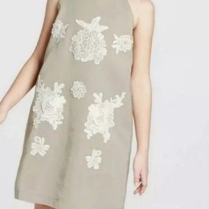 Victoria Beckham green floral slip dress size XL